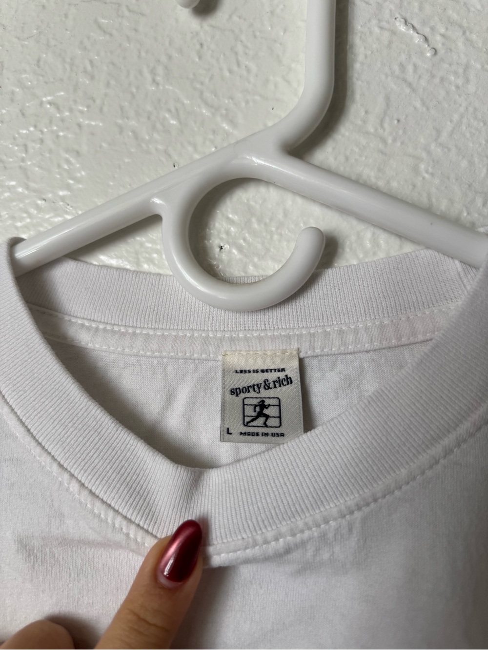 Sporty & Rich White T-Shirt with Green Cycling Graphic - Picture 4 of 4
